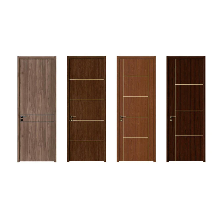 Factory Price Wood Plastic Composite Interior Design Wooden Office Door Indoor Interior Natural Engineered Wood doors for houses