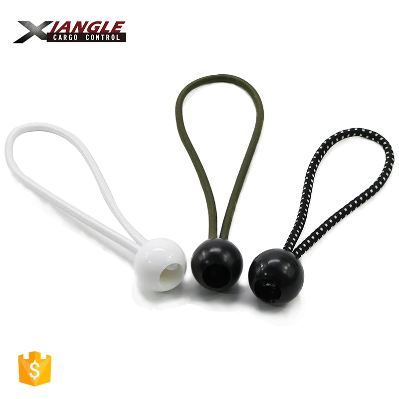 Manufacture High Tenacity Latex Thread colorful Bungee Cords Loop With Black Plastic Ball