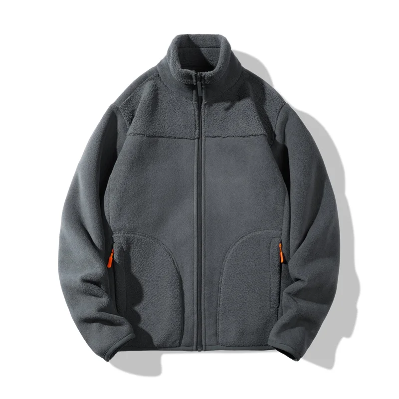 Aoyema 2023  autumn winter warm jacket coat for men and women high quality polyester sweatshirts zipper up casual clothing