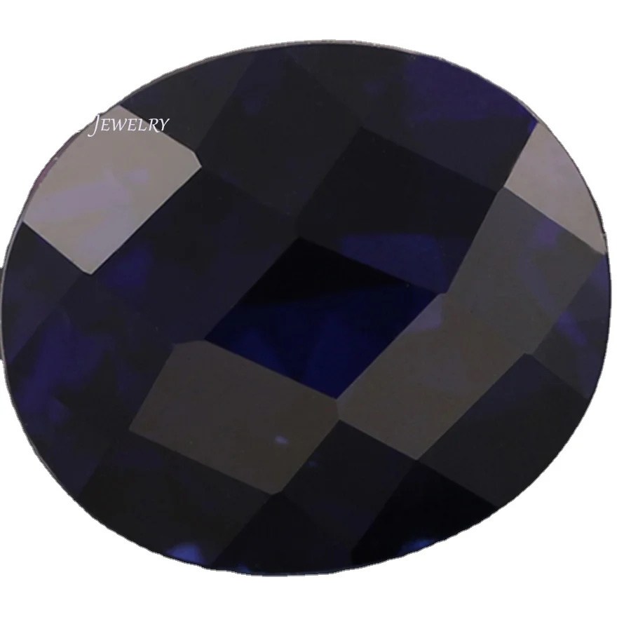 Sapphire Corundum For Watches Oval Dark Blue Checker Neelam Sapphire
