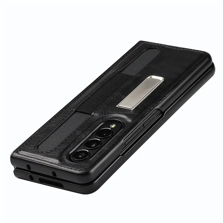 Luxury Private Label Brand Leather Case for Samsung Galaxy Z fold 3 Z3 Fold Case with S pen Storage