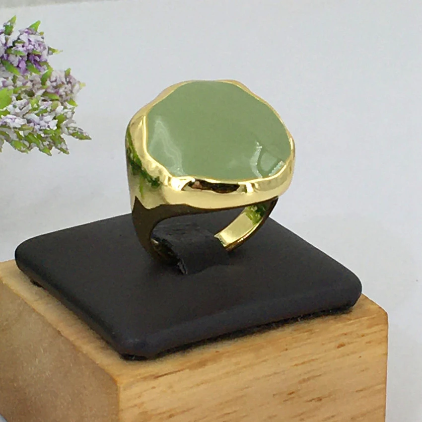 Yuminglai New Fashion Gold Plated 18K Gold Silver Ring Big Shell Hip Hop Stainless Steel Rings FHK12905