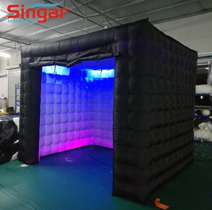 Cubic black inflatable photo studio,inflatable photo booth for party