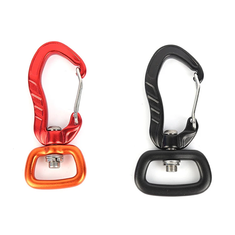 Pet Supplies Lanyard Safety Aluminum Self Locking Snap Hook Swivel Carabiner for Pet Dog Leash