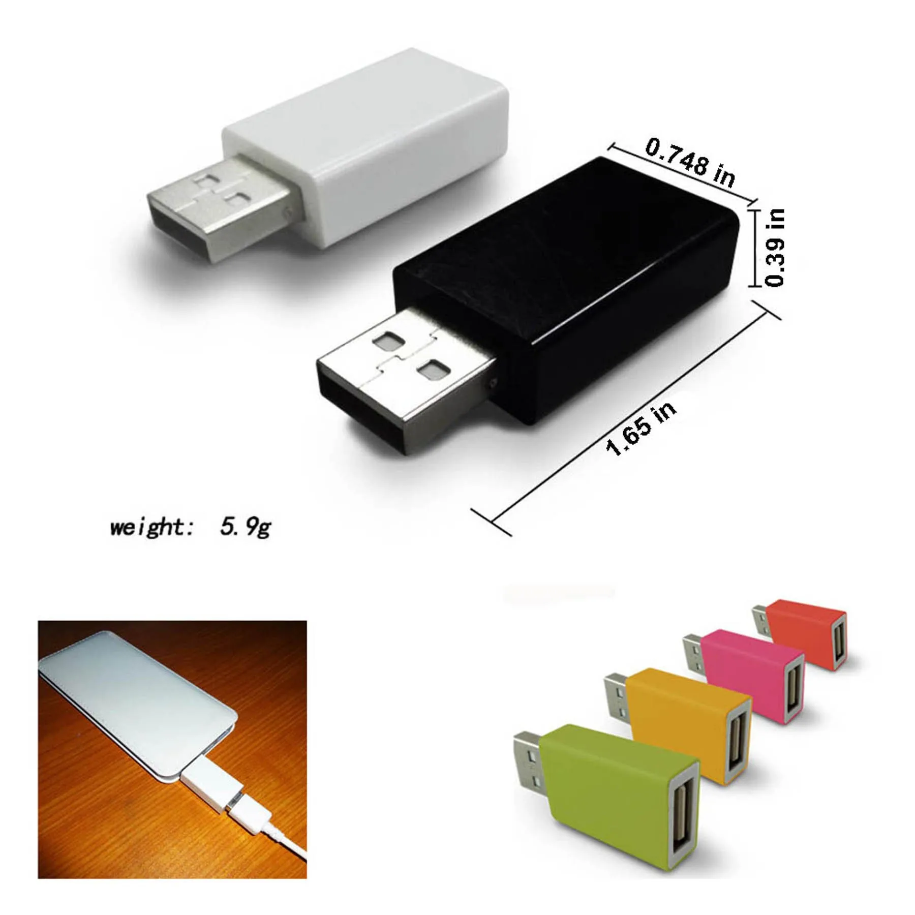 Fast charging plastic data protector USB data blocker for secure charging