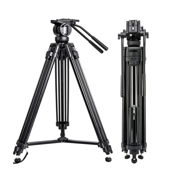 Zomei Professional Broadcast Heavy Duty Video Camera Tripod With Fluid Head