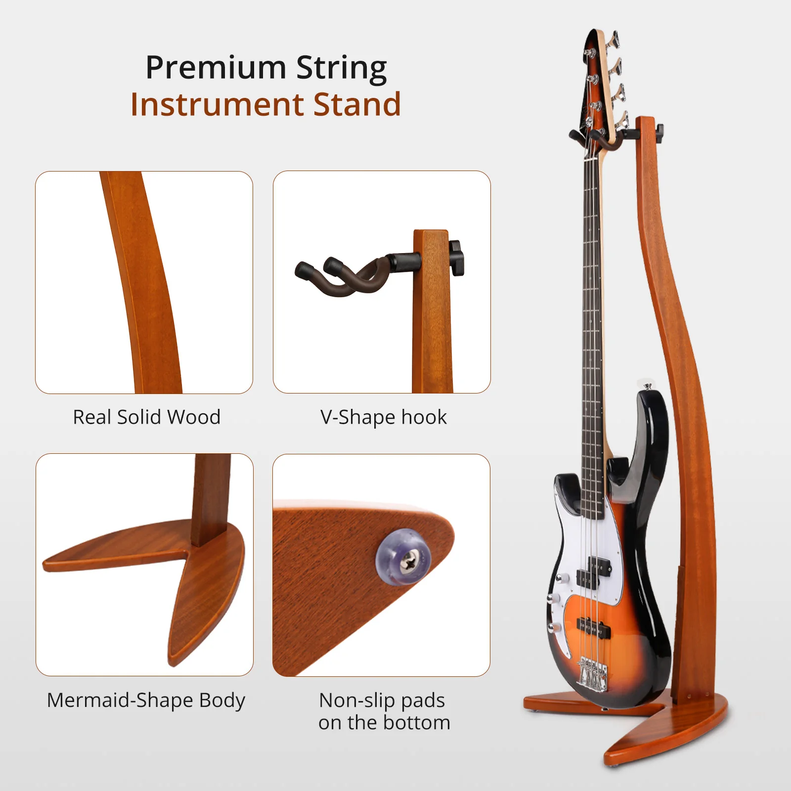 DEDO Acoustic Guitar Stand, Wood Guitar Stands Floor for Acoustic Guitar, Wooden Guitar Stand for Electric Guitar