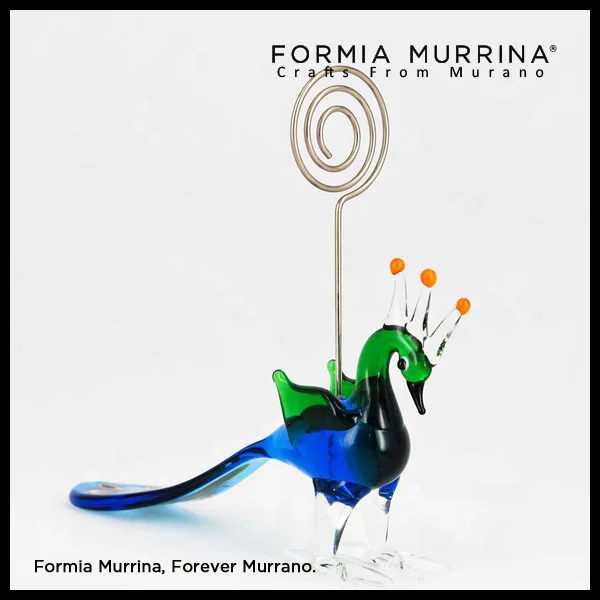 Wedding gifts favor Murano glass animals peacock Place card holders