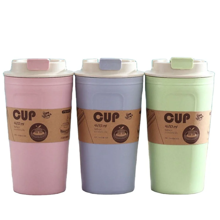 Биоразлагаемая дорожная кружка, Экологически чистая кофейная чашка из бамбукового волокна с рукавом