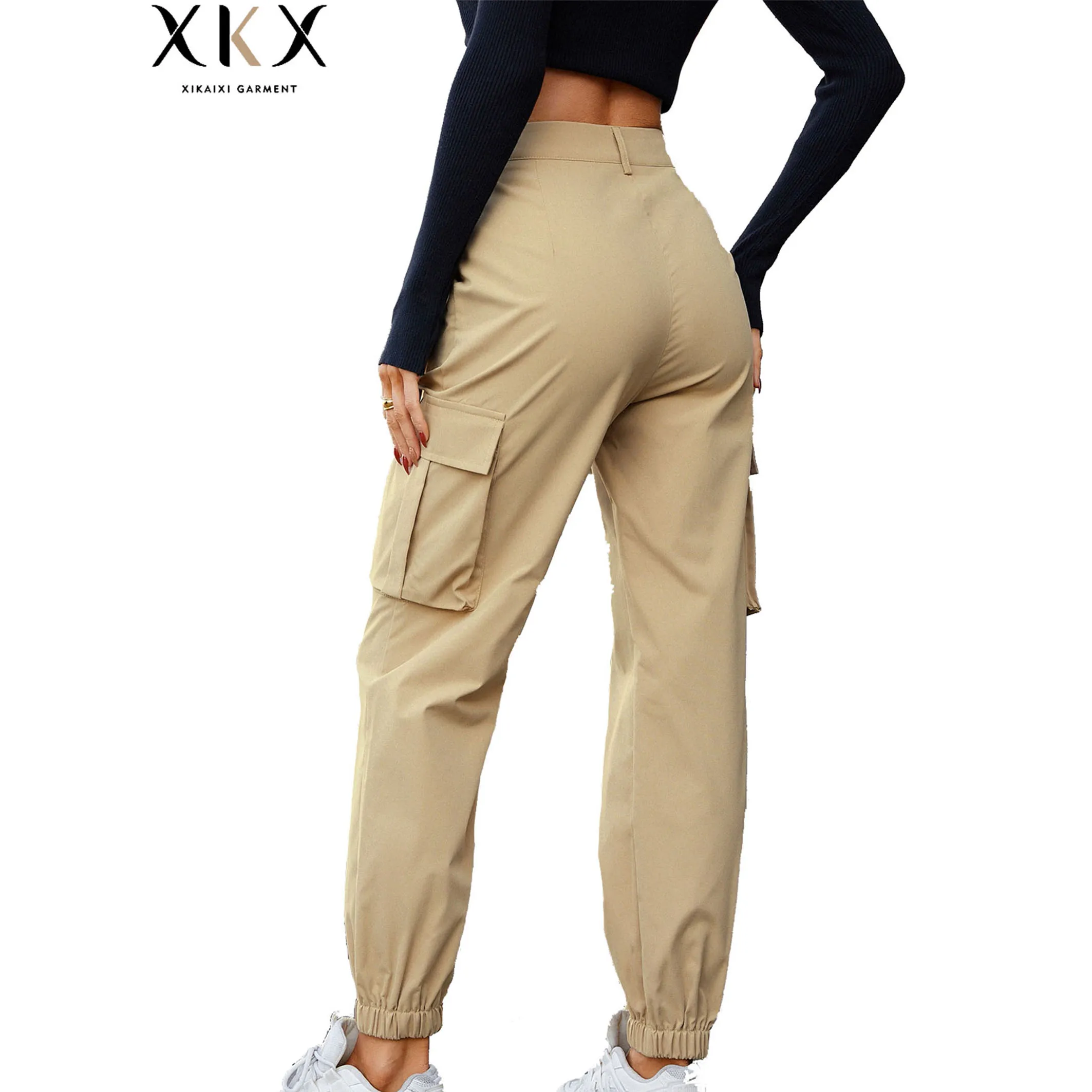 OEM Design Cotton Plain Pants Patchwork Garment trousers Cotton Poplin Blank Cargo Pockets Sweatpants