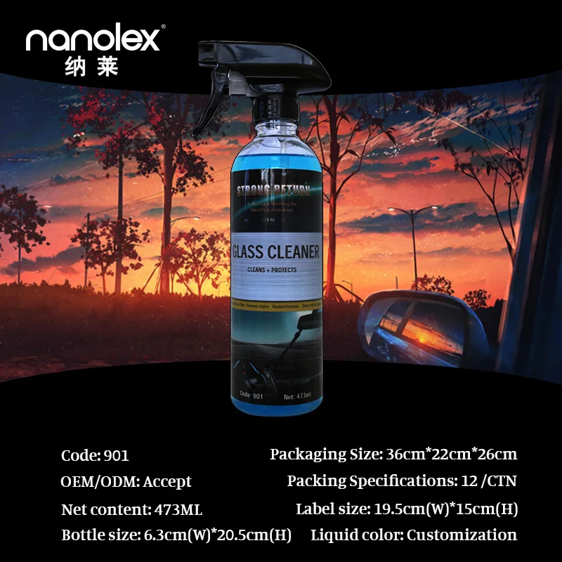 Nanolex 901 Glass cleaner Window Glass Dish Cleaner Degreaser household cleaning chemicals products car care products cleaner