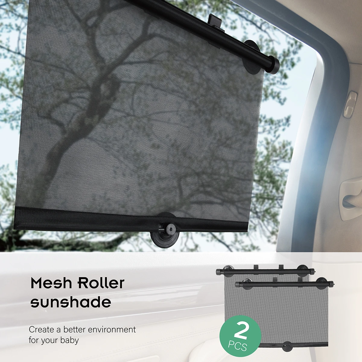 High Quality UV Resistant Sun Shade Foldable Adjustable Canopy Baby car window Providing Excellent Sun Protection