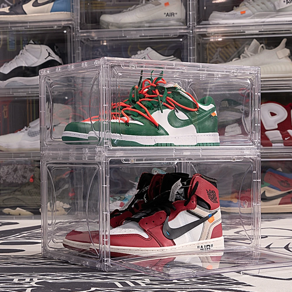 Plastic Shoe Box Transparent Stackable Shoes Bin Shoe Container Storage Boxes Clear