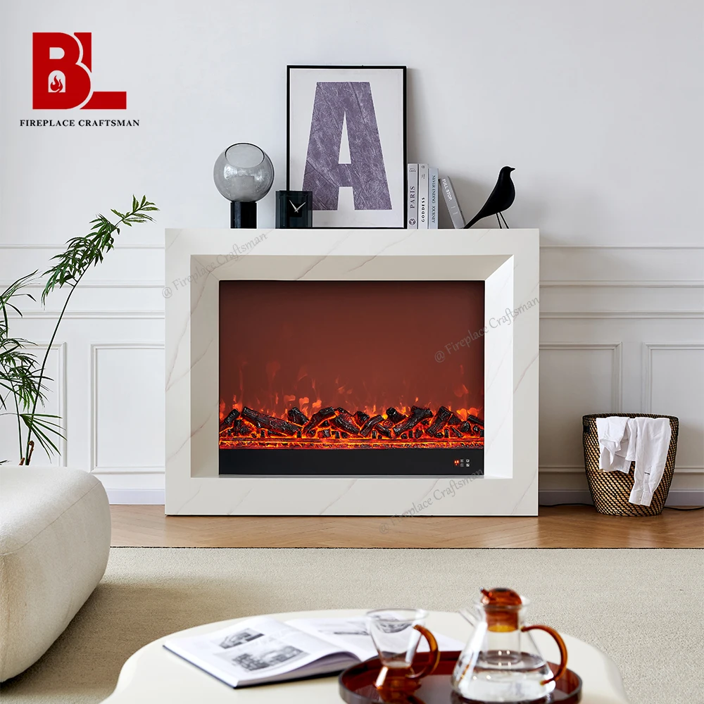 48 59 дюймов МДФ Крытый отдельно стоящий 6 цветов пламени регулируемый термостат электрический камин с каминной полкой