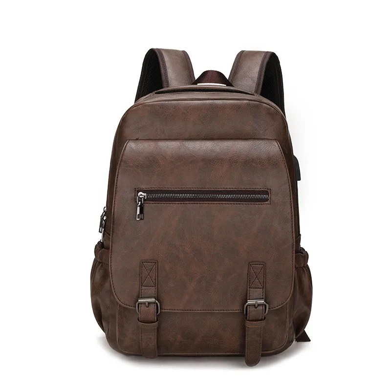 Factory supply classic design adjustable Webbing Shoulder Strap genuine leather backpack bag