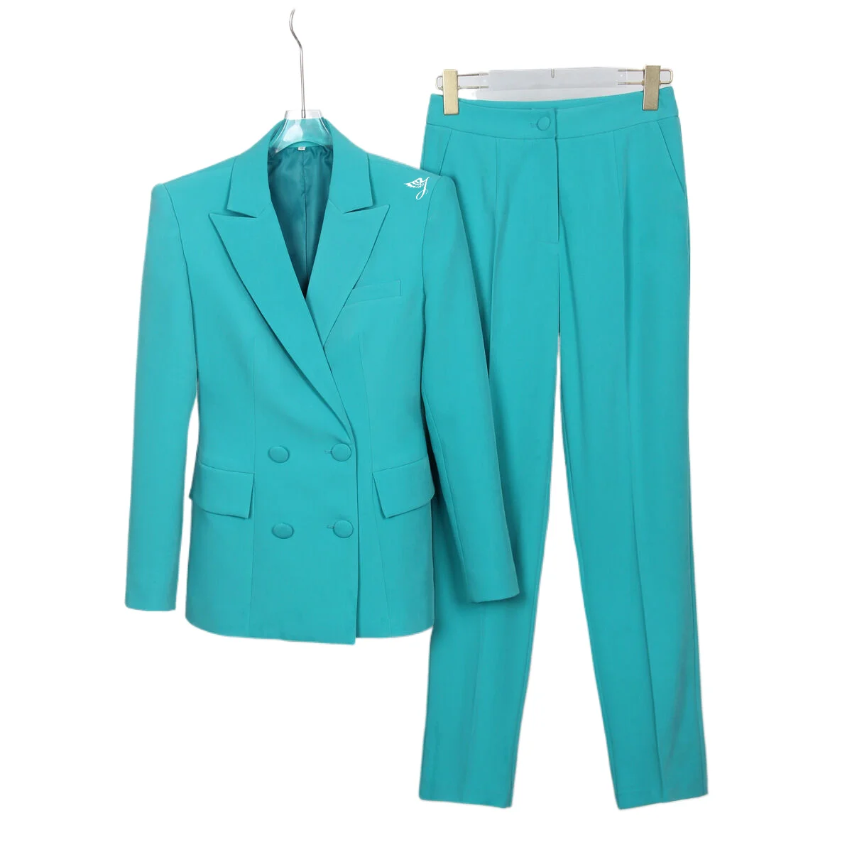 SMO Lake Blue New Trend Clothes Women Luxury Women Suits Ladies blazer Suit Two Pieces