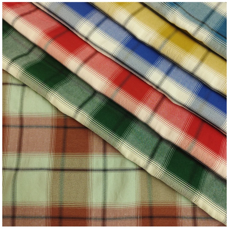 Wholesale Home Textile Plaid Woven Clothing Material Fashion Breathable Yarn Dyed Plaid Underwear Fabric For Clothing