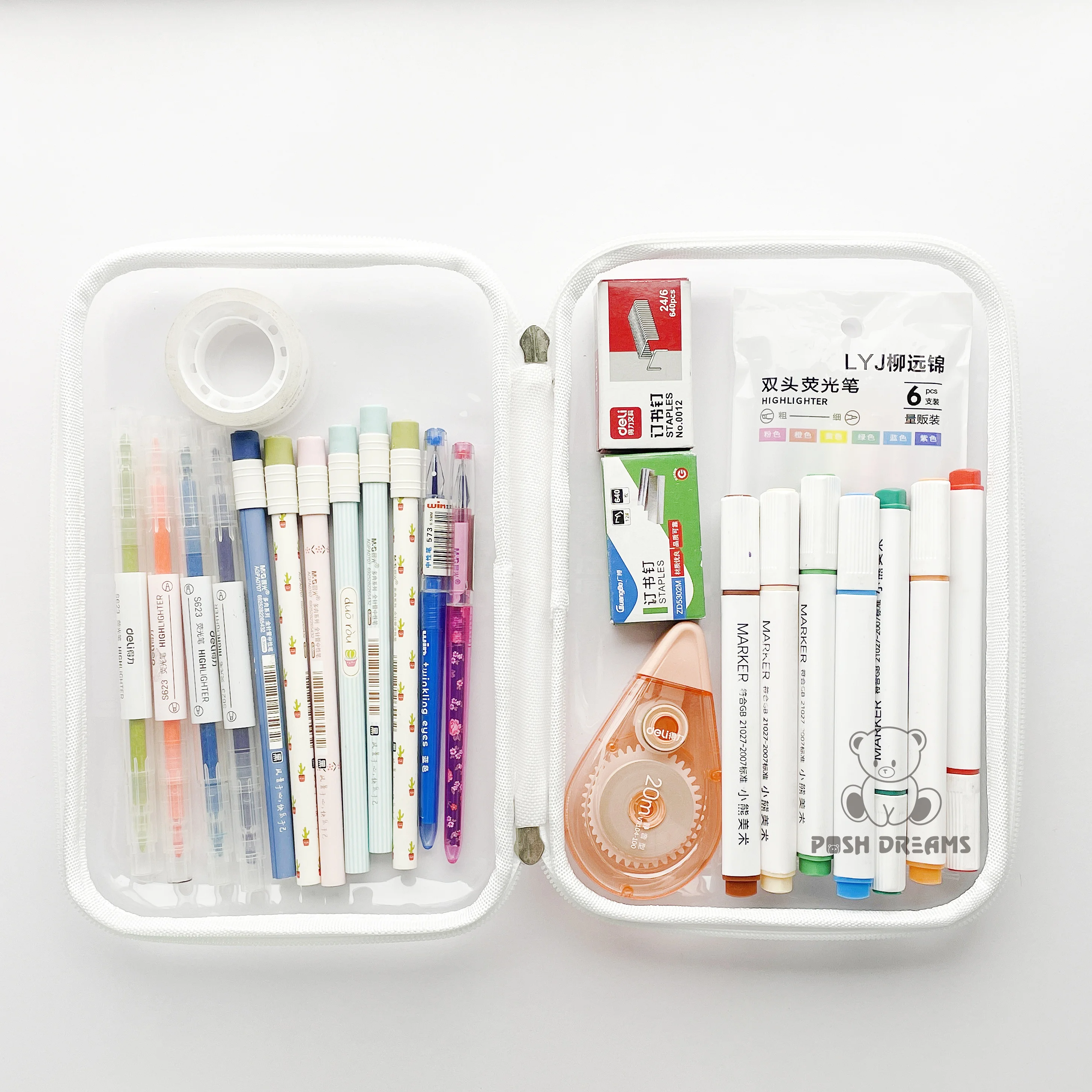 Шикарные мечты, Лидер продаж, Настраиваемые школьные принадлежности, прозрачный ящик для хранения визуальных изображений, пластиковый пенал для студентов колледжа