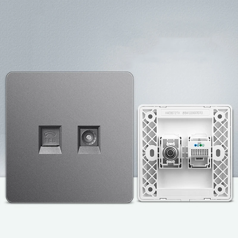 1 2 port 86 type data and voice fiber network face plates wall plate comp-lite copper rj45