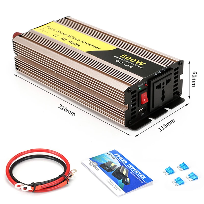 Factory Direct Sale 500Watt Car And Portable Pure Sine Wave Solar Inverter For Household Or Car Use OEM