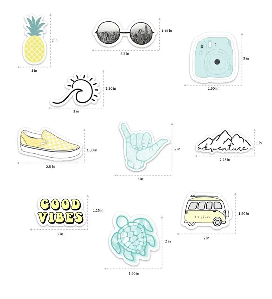
Amazon hotsale stickers small fresh bottle water cup sticker waterproof VSCO sticker 