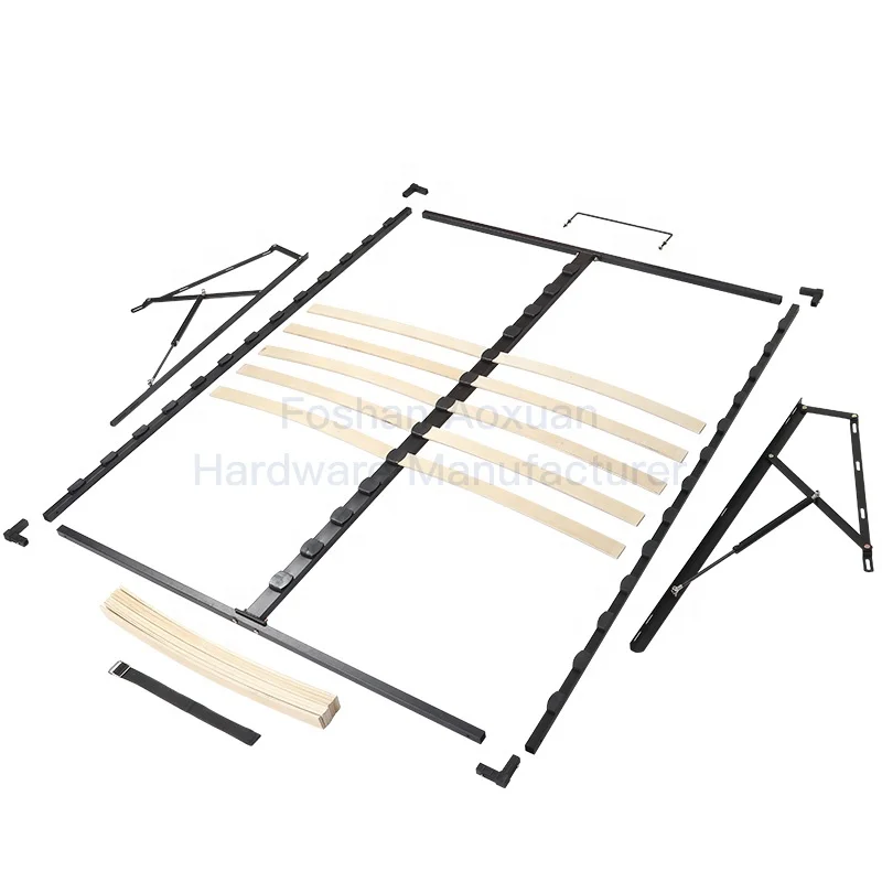 Low MOQ Cheap Full Size Bedroom Easy Assembling Metal Bed Frame Slats