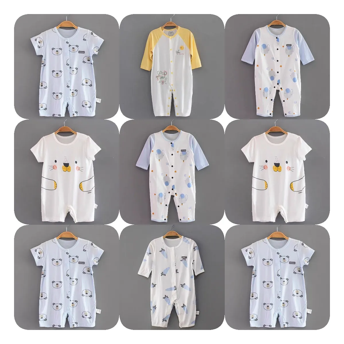 customized Bodysuit Romper Organic cotton Romper Baby Wear elastic bottom wholesale kids baby