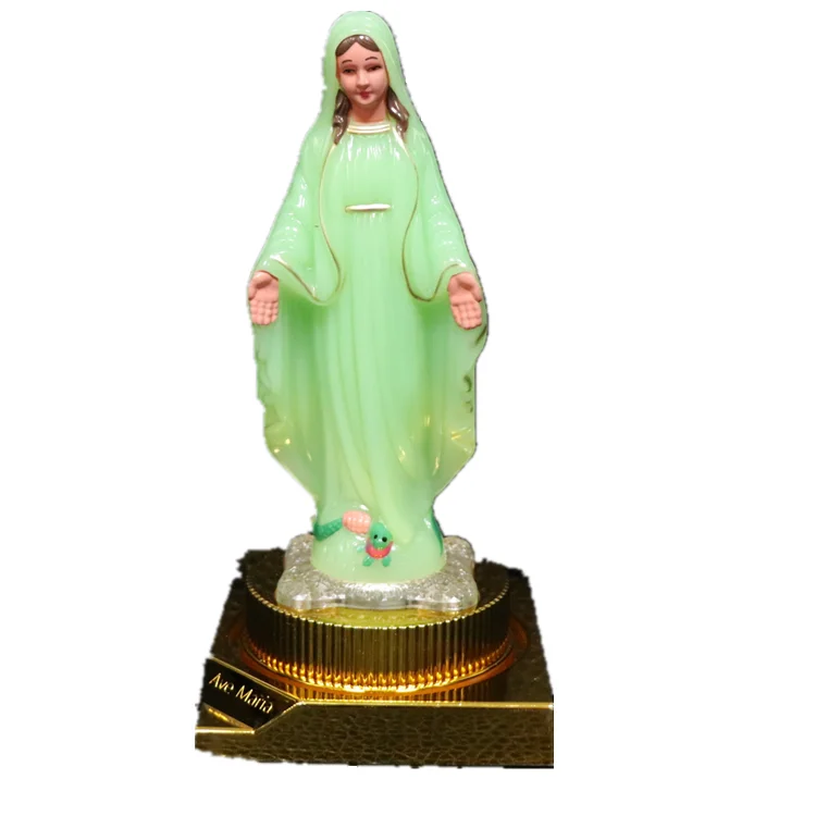 Wholesale Christian Plastic Statue Virgin Mary with LED sculpture