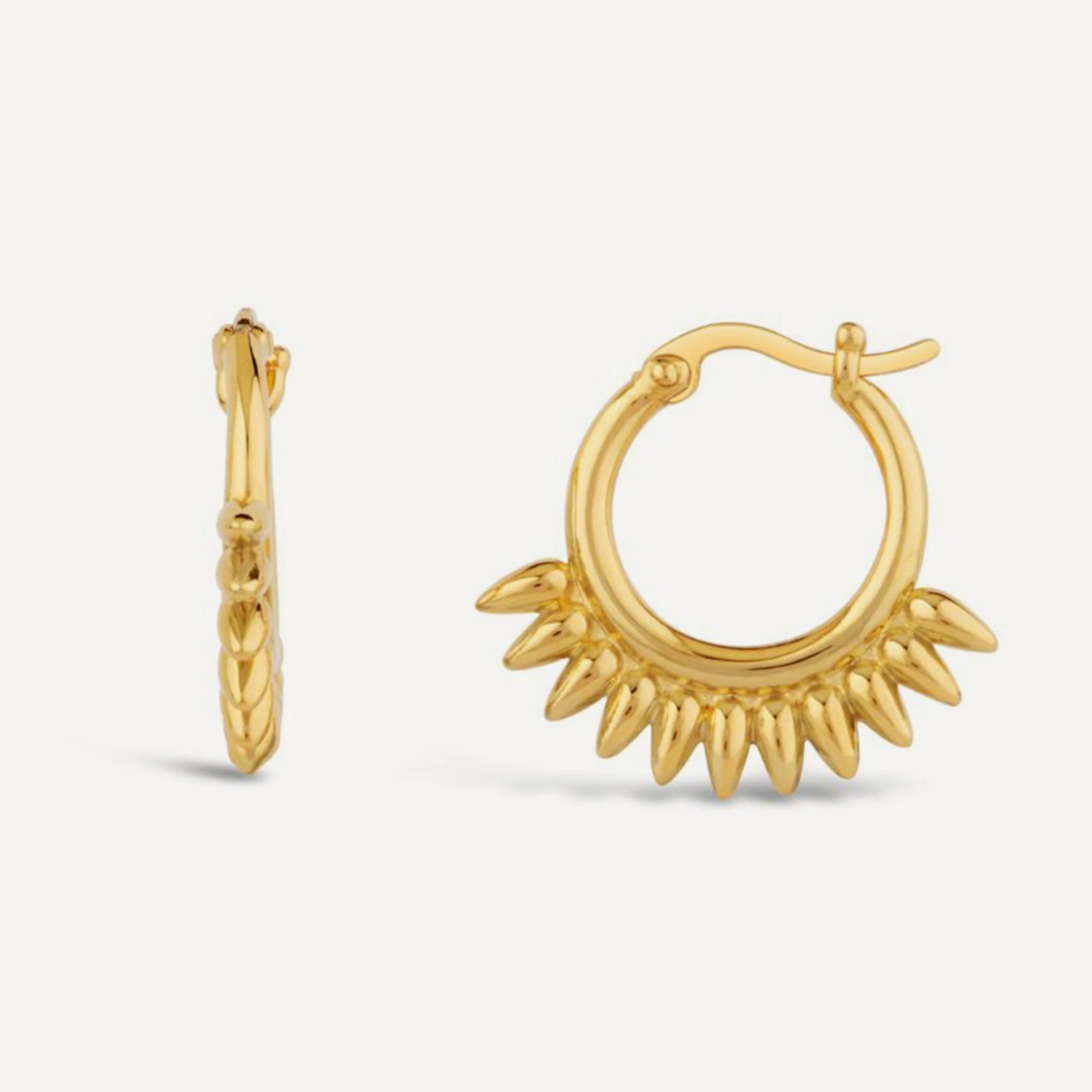 2024 High fashion Hoop Earrings Sun Beam Huggie Hoop Earrings Creative Gold Sunflower  earrings