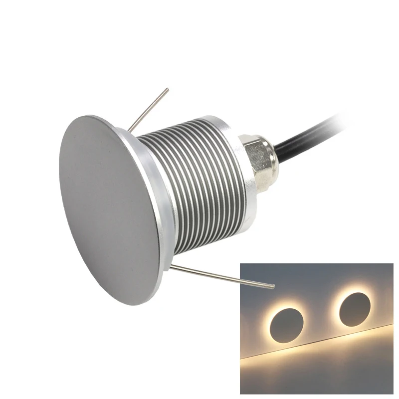 Acrylic underground 1W round foot lamp waterproof step lamp 12V24V embedded stair light buried wall lamp