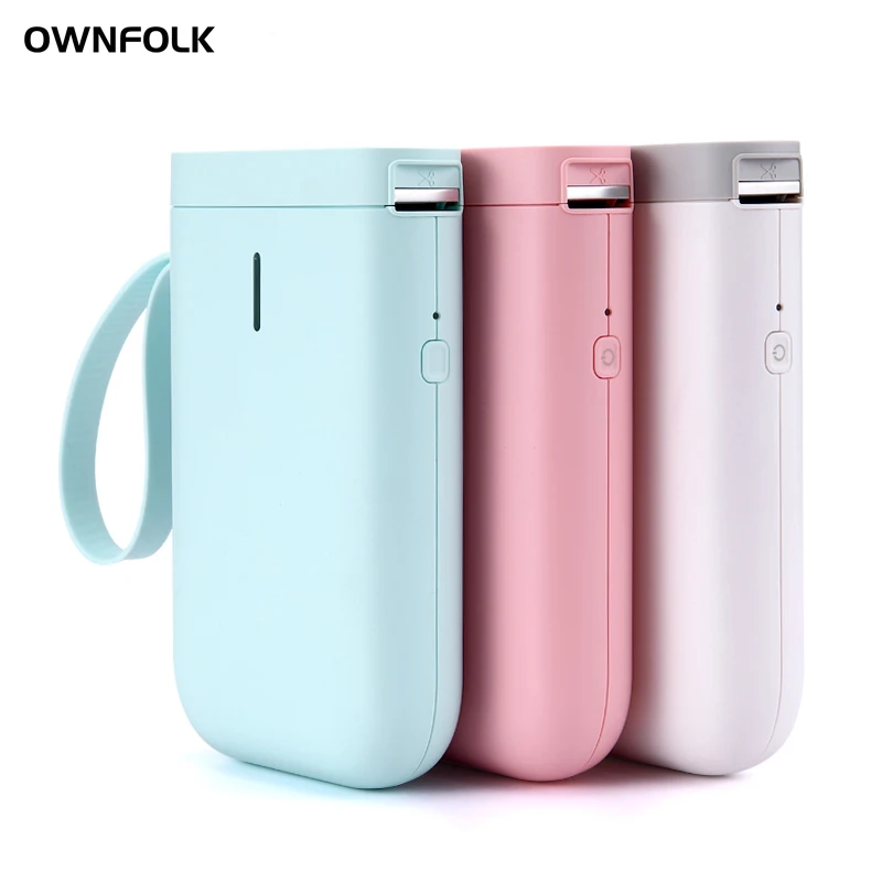 OWNFOLK Wireless Portable Pocket Label Maker Price Tag Sticker Label Printer Home Office Supplies mini print Label Printer