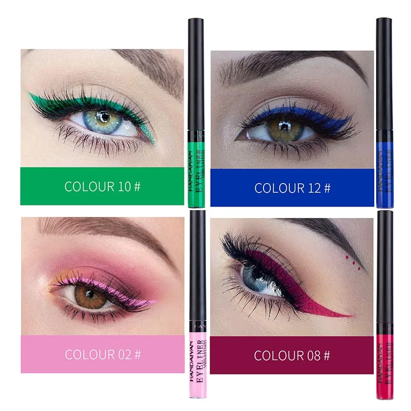 HANDAIYAN Wholesale 42 Colors Long Lasting Liquid Makeup Eye Liner Waterproof Matte Neon Colors Liquid Eyeliner