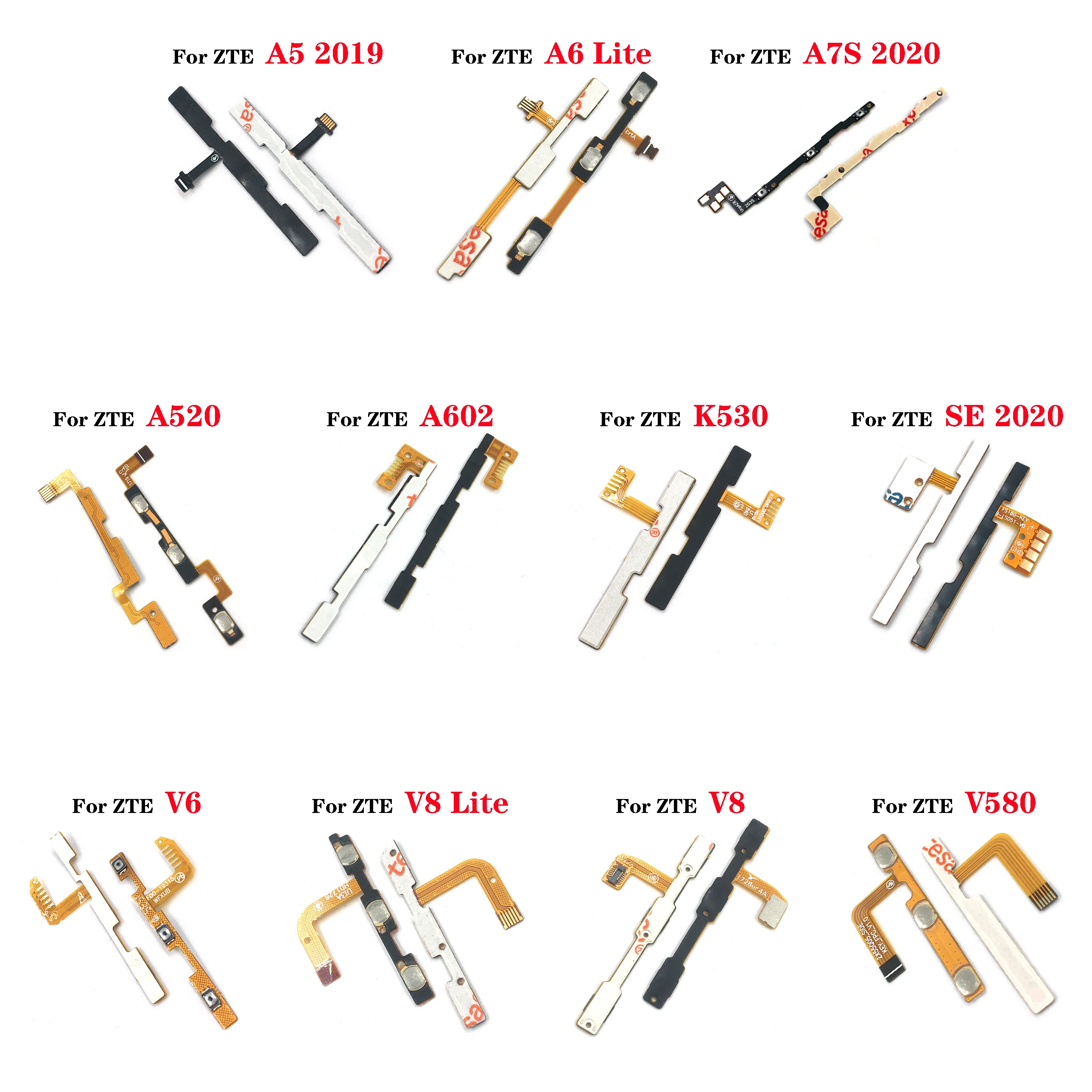 
Replacement Power Volume Button Flex for ZTE A5 2019 A6 Lite A7S 2020 A520 A602 K530 SE 2020 V6 V8 Lite V8 V580 