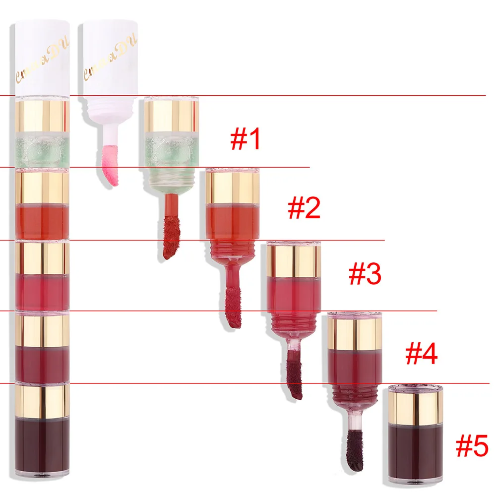 CmaaDu 5 in 1 Lip Gloss Kit Makeup Matte Lips Cosmetic Long Lasting Waterproof Velvet Liquid Lipstick Sexy Tint
