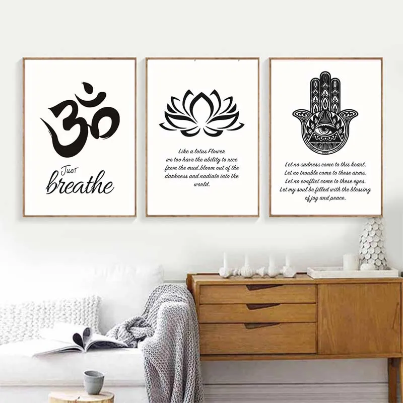 New Abstract Decorative Painting Yoga Lotus African Design Hanging Paintings Murals Canvas Wall Art