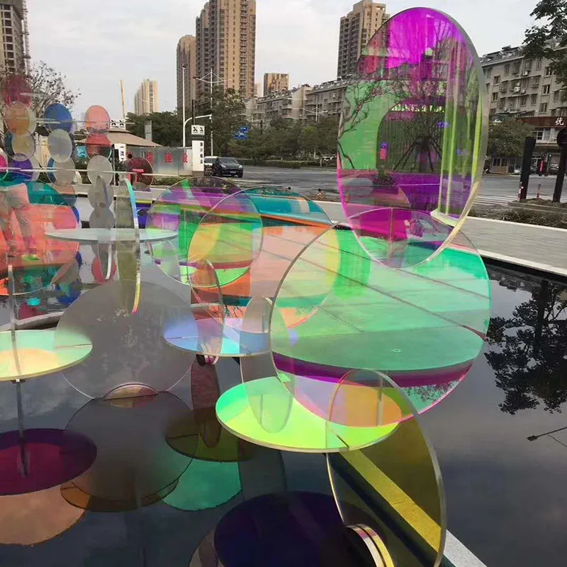 Rainbow effects low iron tinted coating glass for doors windows buildings