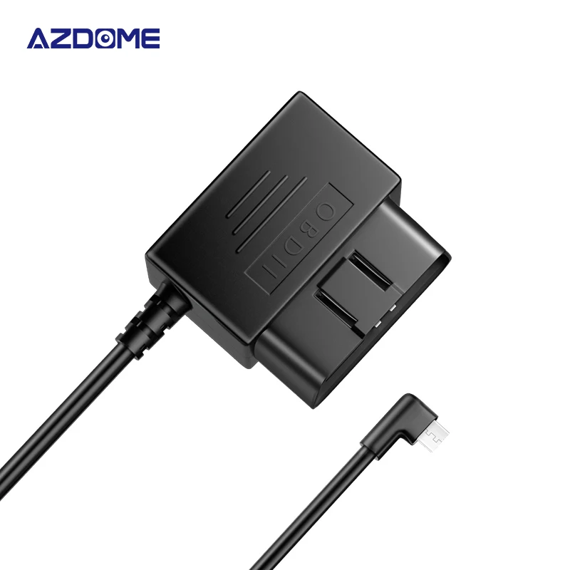AZDOME Mini Mico Type C Ports OBD Cable Automobile Mini Male Power Adapter Hardwire Charging for Dash Cam