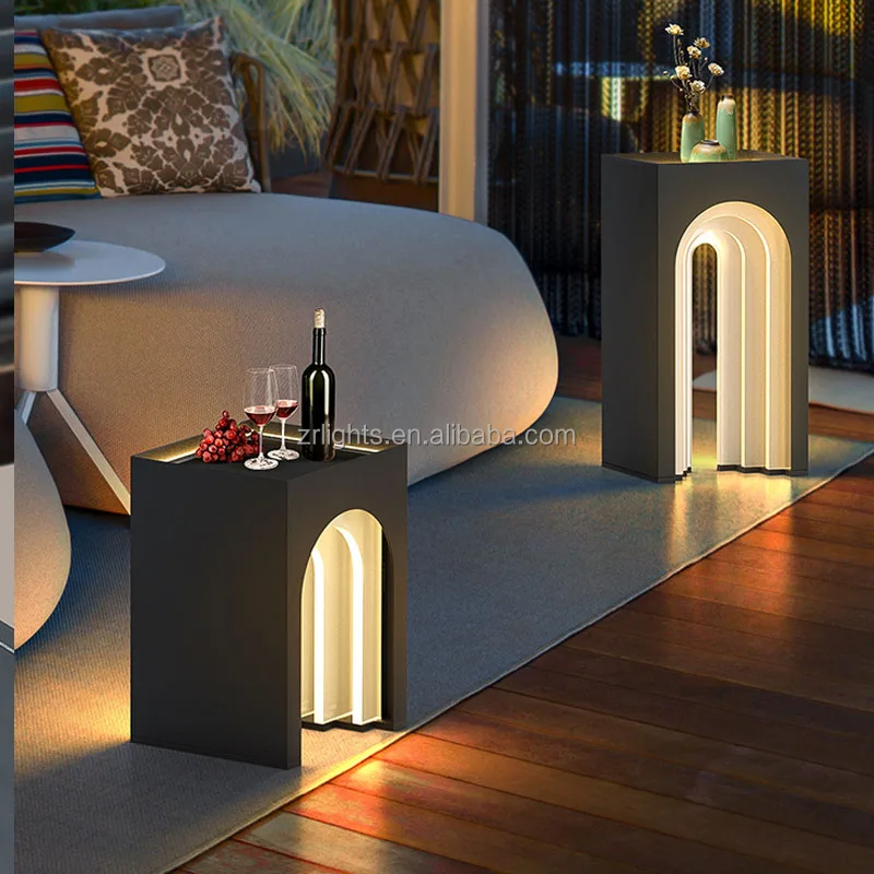 Hot Sale solar LED Stainless Steel Pillar Light Decoration Lamps Garden Light USB Charger Rechargeable Portable Table Lamp