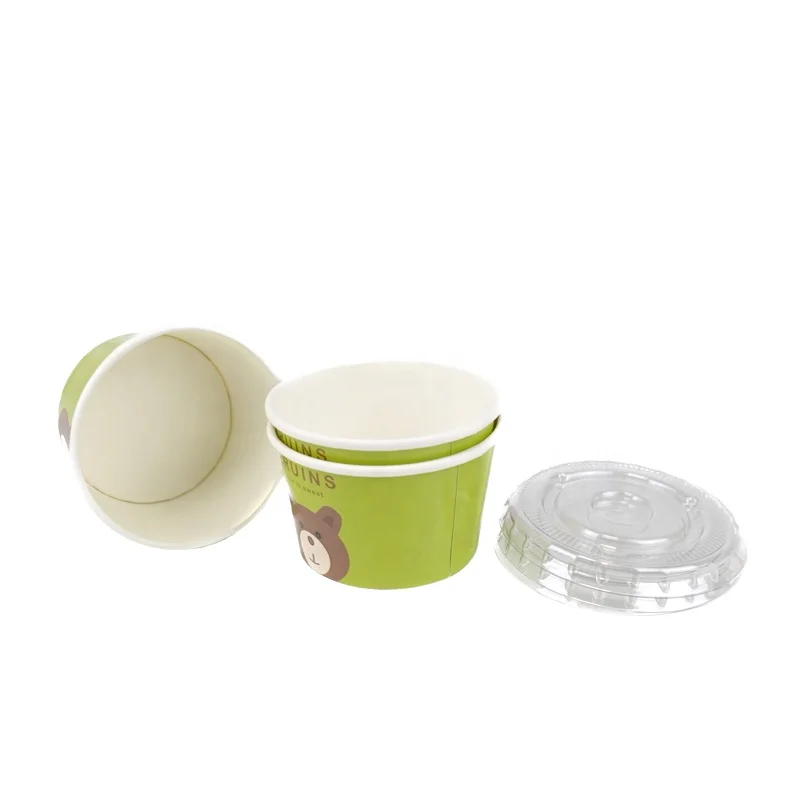 Wholesale 3OZ 5OZ 8OZ Disposable Paper Ice Cream Cup With Dome Lid Custom Paper Cups Bowl For Frozen Yogurt