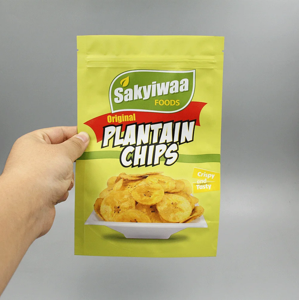 
China supplier custom logo ziplock plantain chips packaging bags <span style=