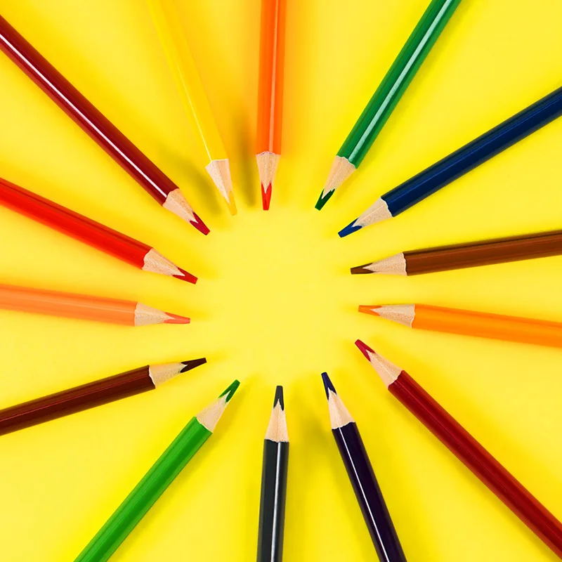 Economic 12 color pencil art artist school students supply wood pencils set kids boxes of colored pencils