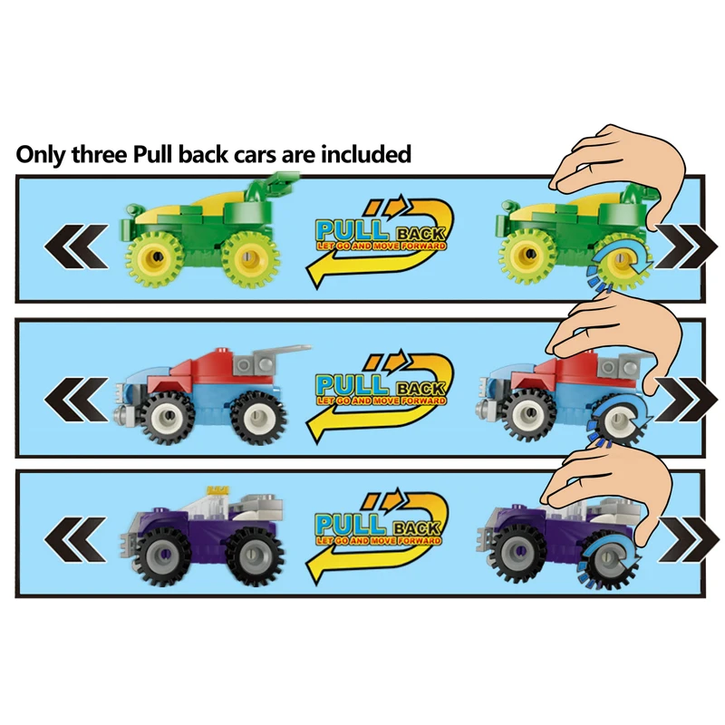 12 in 1 blind box toys fire fighter pull back car building block toys for children