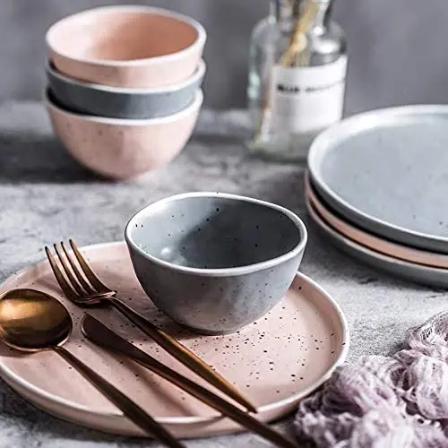 Wholesale custom logo matte speckle nordic style dinnerware sets ceramic tableware set dinner set porcelain