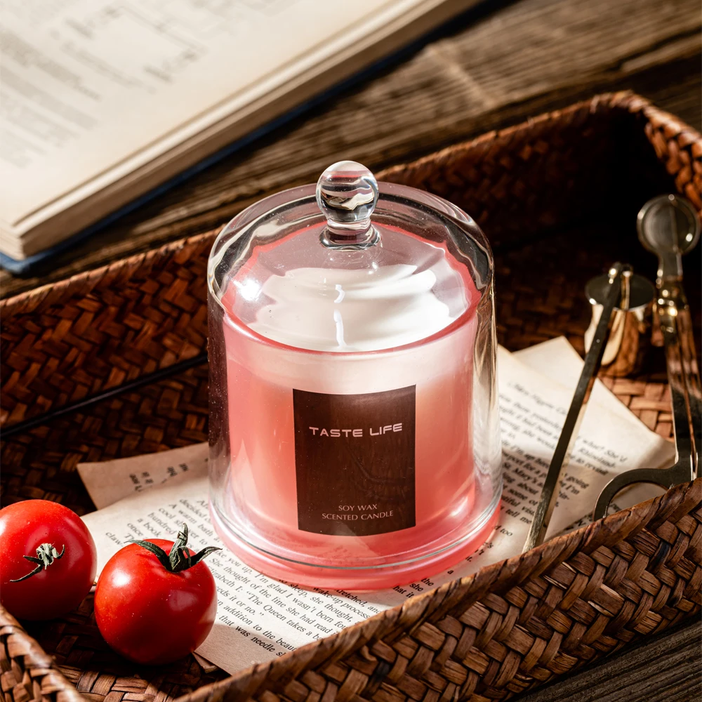 Flameless candle red white coffee gray pink glass bottle add tumbler cover Velvet Rose & Oud Bamboo&Green scents scented candle