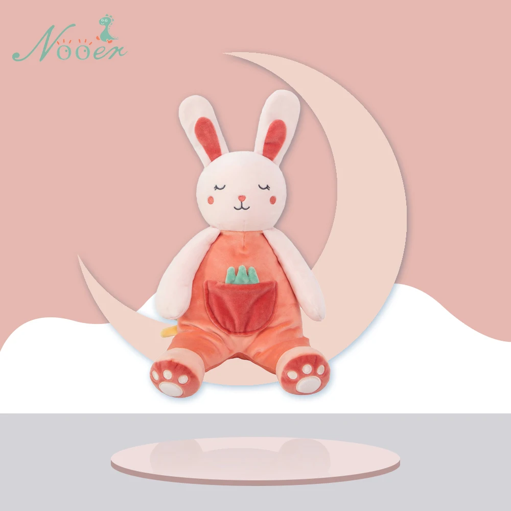 Nooer plush soft lion elephant bunny baby comfort security blanket with teether and rattle