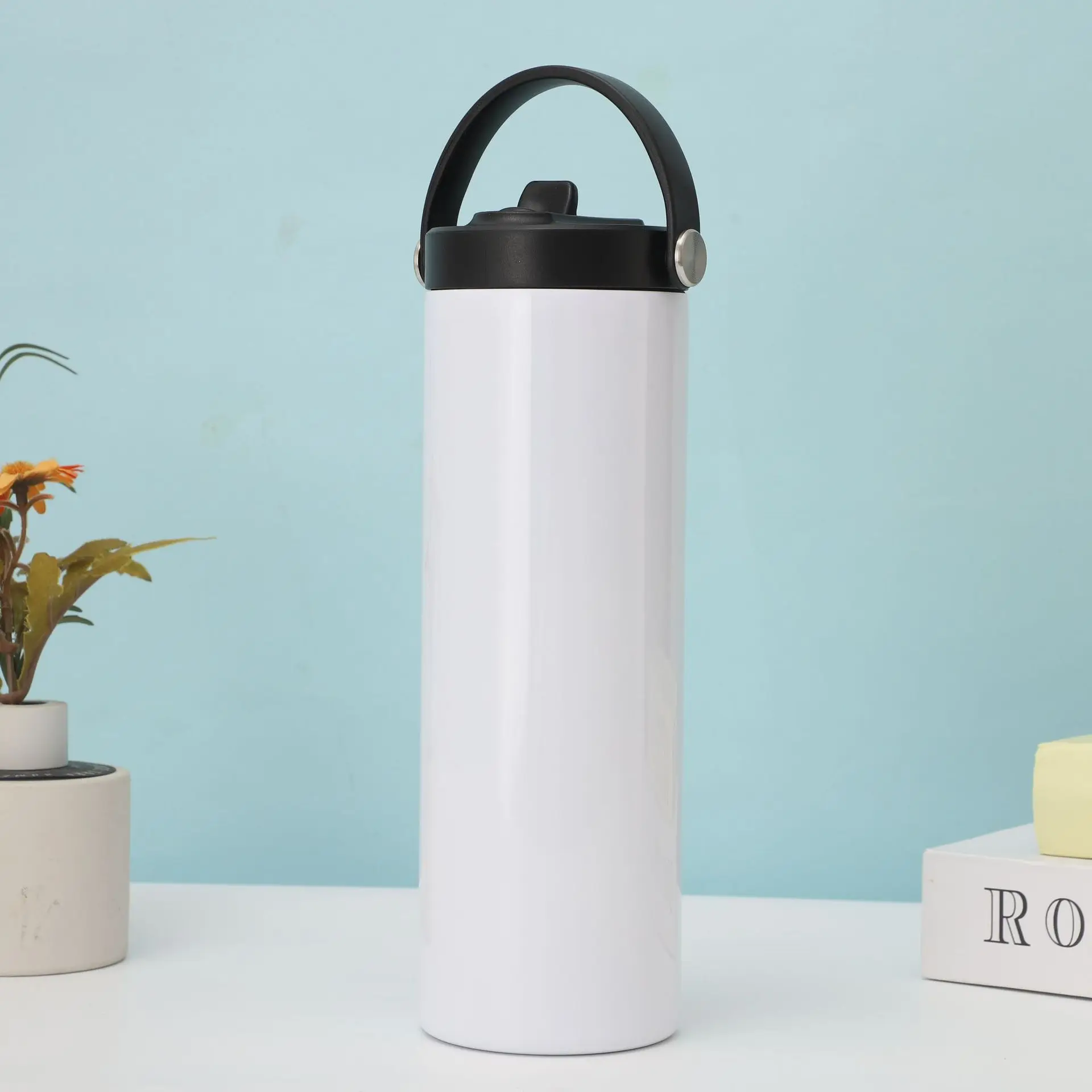 US warehouse water bottles sport water bottle sublimation 20oz sport water bottle Tall skinny slim with flip straw Unbreakable
