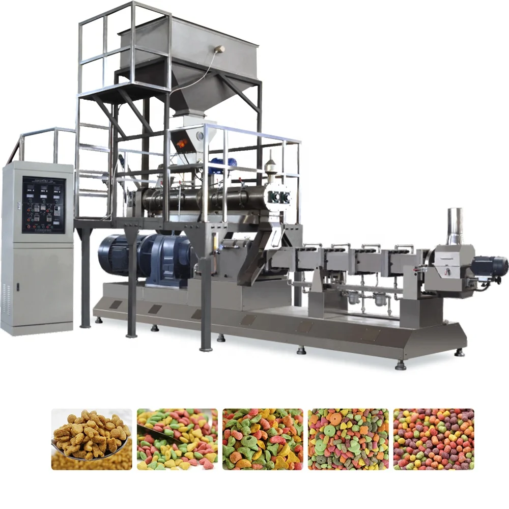 China Dog Food Production Line  Pet Food Machinery with Twin Screw Extrusion (1600310030614)