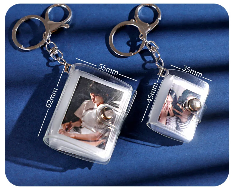 fashion 1 inch 2 inches Photo storage book mini photo album keychain