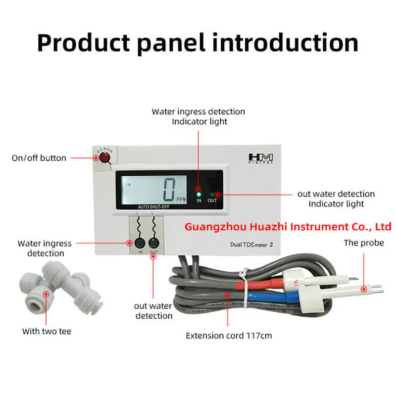 HM digital commercial in-line dual TDS monitor DM-2/DM2 Fish tank water conductivity meter