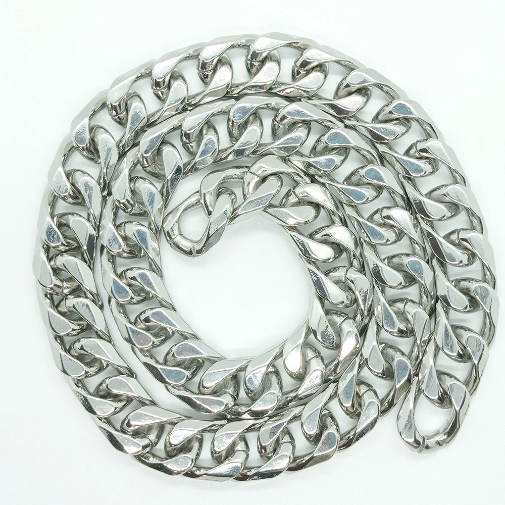 silver aluminium chain roll jacket chain in necklace twisted for bag jeans pocket